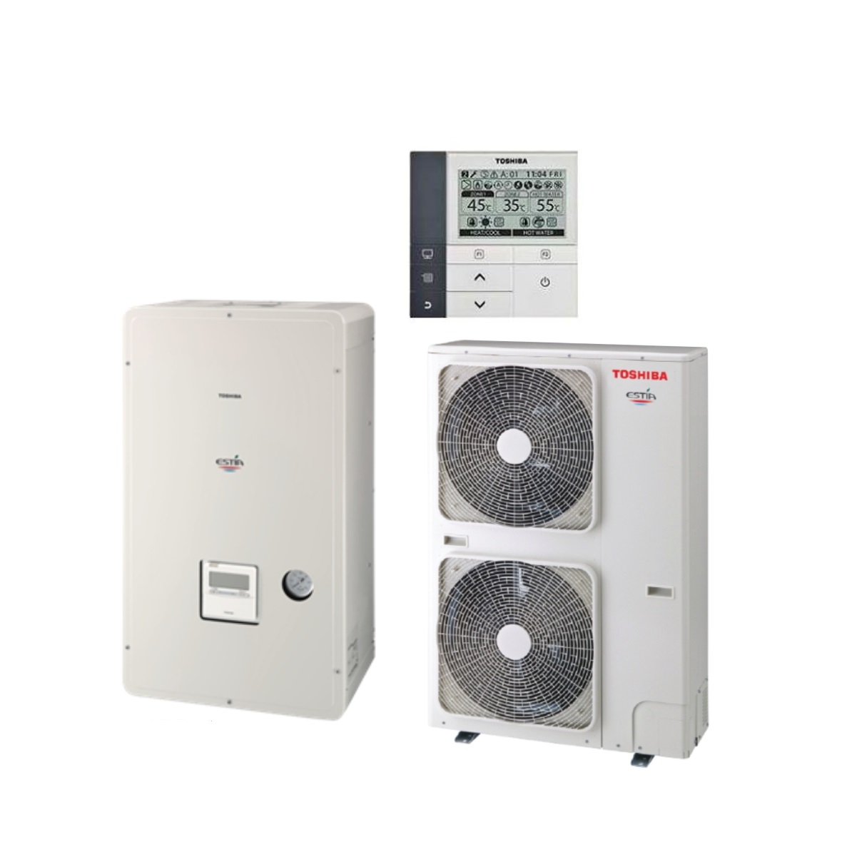 Термопомпа Toshiba Estia HWS-P1105XWHT9-E/HWS-P1105H8R-E 12 kW - трифазна Термопомпа Toshiba Estia HWS-P1105XWHT9-E/HWS-P1105H8R-E 12 kW - трифазна - Image 1